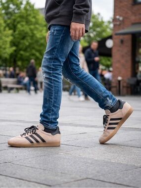 adidas Beige and Black Samba Sneakers